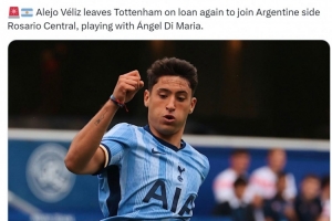 羅馬諾：熱刺21歲前鋒貝利斯將租借加盟羅薩里奧中央