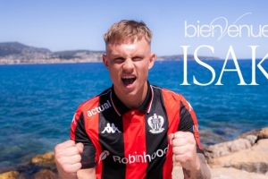 官方：尼斯簽下23歲瑞典右邊鋒伊薩克-揚森 據(jù)悉轉會費1000萬歐