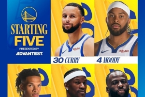 迎戰(zhàn)火箭！勇士今日首發(fā)：庫里、穆迪、理查德、巴特勒、追夢