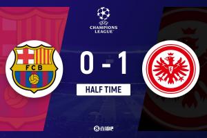 半場-巴薩0-1法蘭克福 克瑙夫單刀建功萊萬破門無效馬丁抽射造險