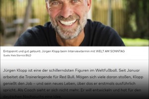 德國世界報采訪克洛普：我不再想擔(dān)任教練了