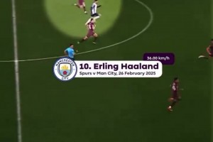 英超上賽季最快的10次沖刺！范德文連續(xù)兩個賽季榮膺第一！