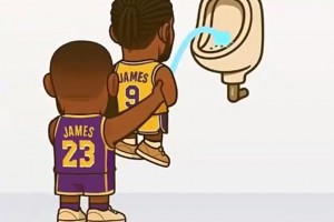 笑死！用尿尿來(lái)演繹NBA球星的球風(fēng)：老詹抱著布朗尼尿??